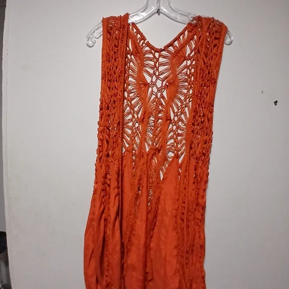 Rust Color  Crochet Swim Cover-Up - Picture 4 of 9